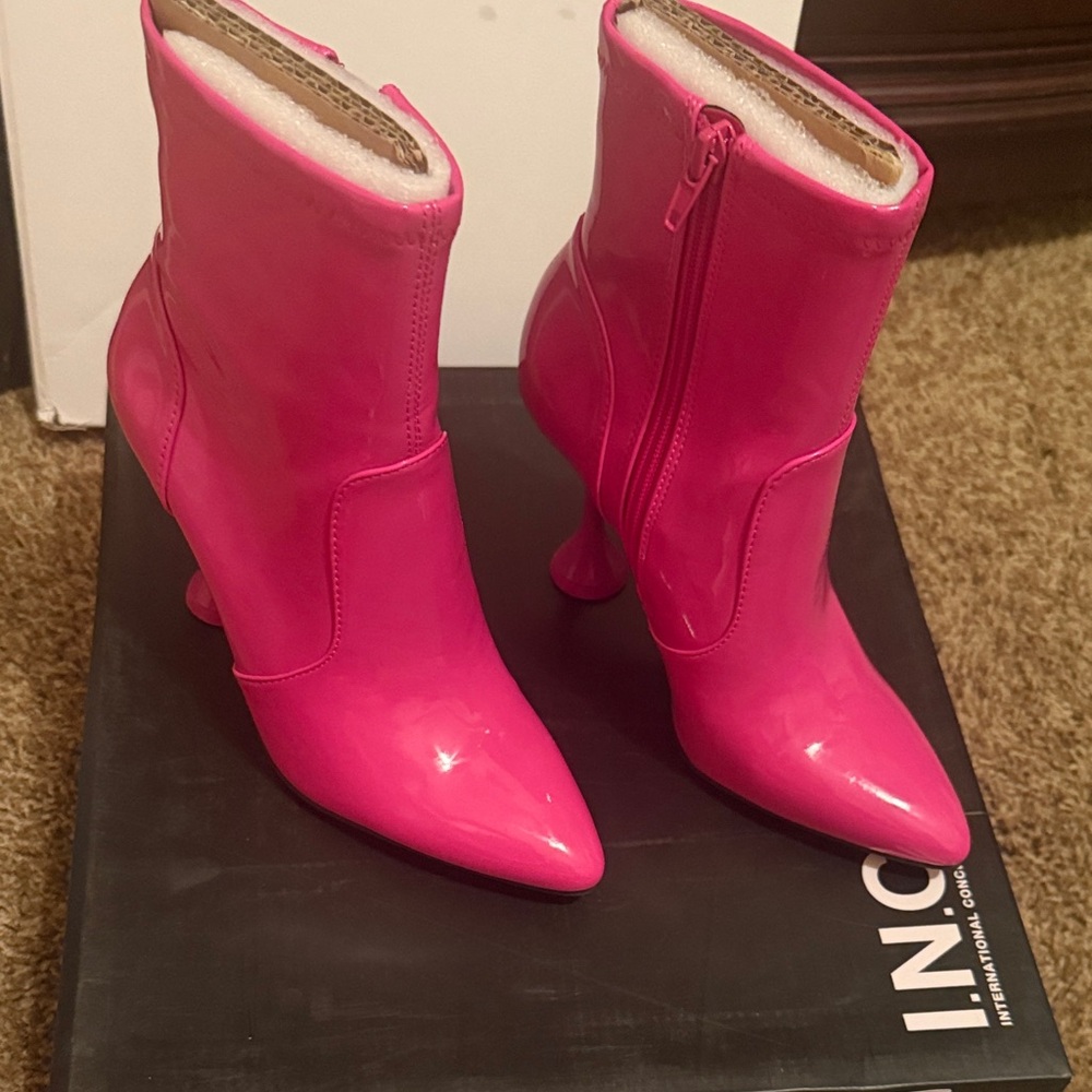 INC Ibrinap Pointed Toe Hot Pink/Fuschia Boots